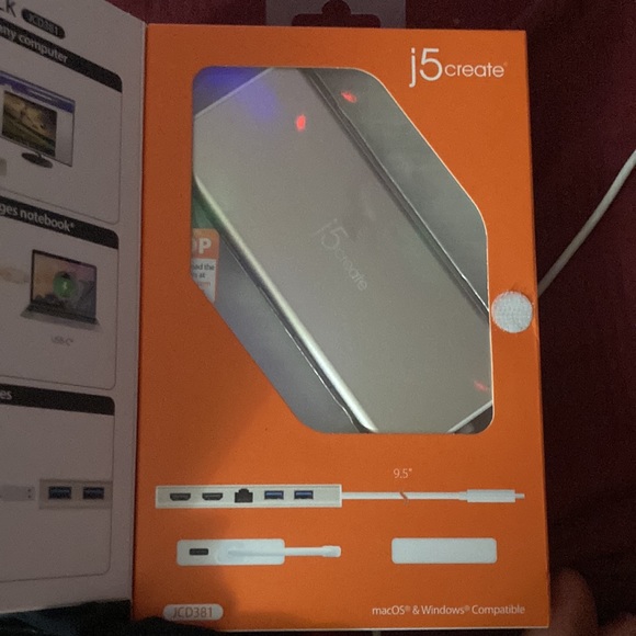 J5 USB-C Dual HDMI mini Dock Ethernet/USB 3.1 HUB / PD 2.0 - Picture 3 of 6
